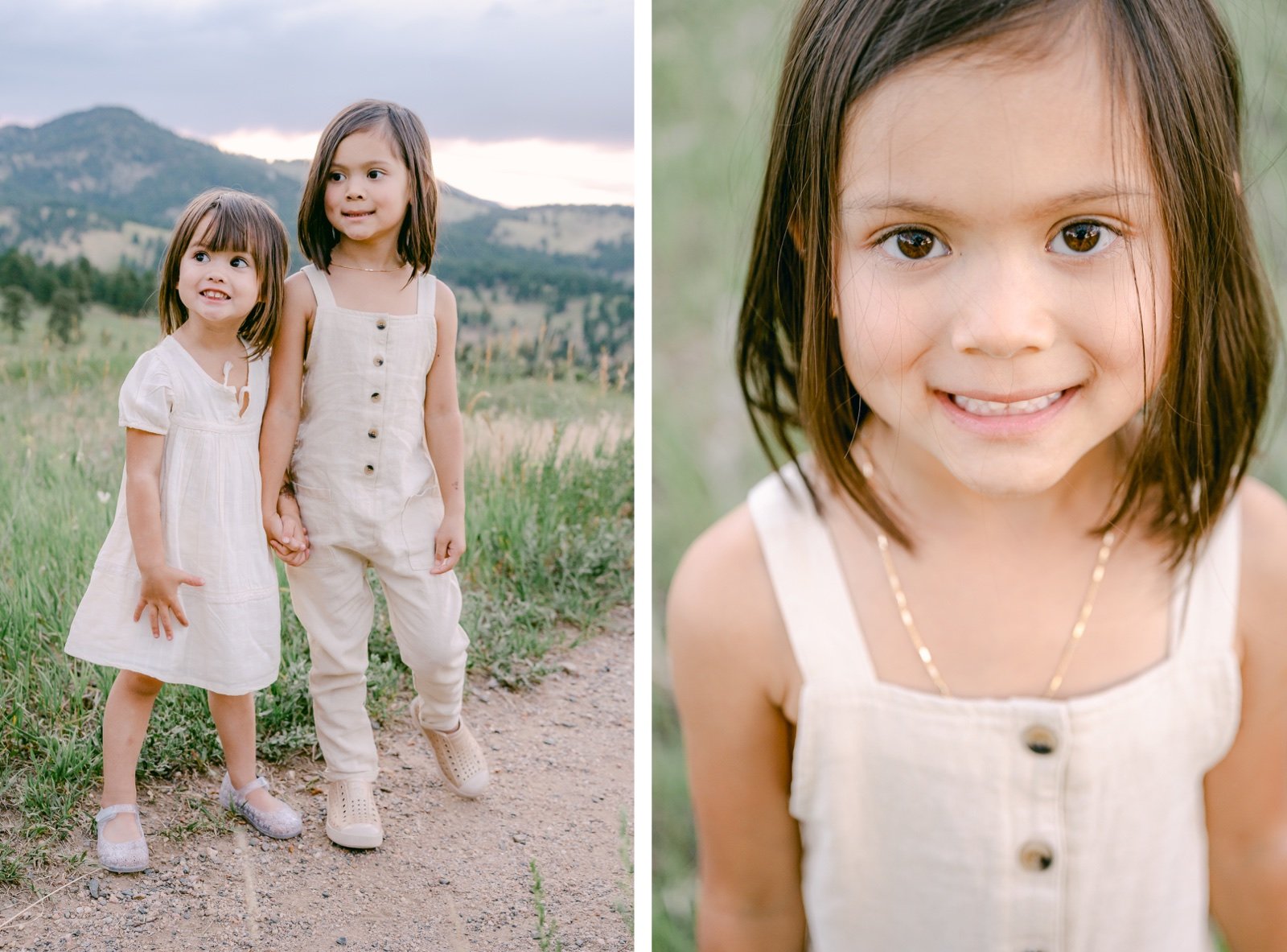 Portrait of two sisters during a family photo session in Golden Colorado
