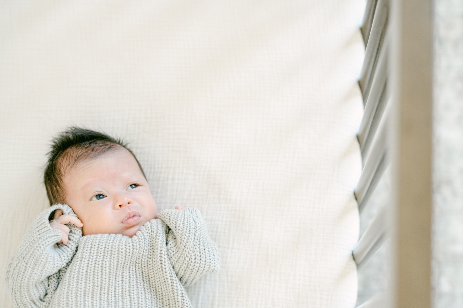Candid photos of a Denver newborn baby during a photoshoot