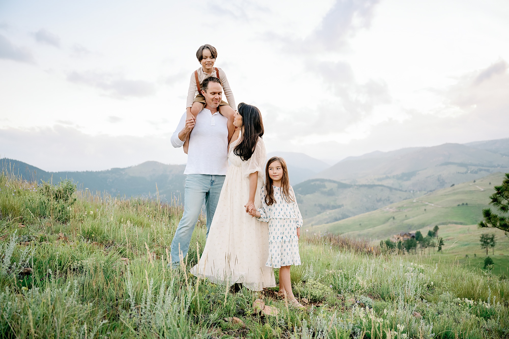 Photograph of a young family from Denver taken a family photographer in Boulder Colorado